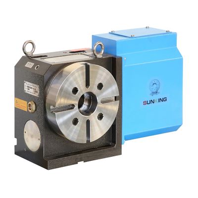 30KG χάλυβα 4ος άξονας CNC περιστρεφόμενο τραπέζι χειροκίνητη λειτουργία με πτερύγια Tailstock προσάρτηση